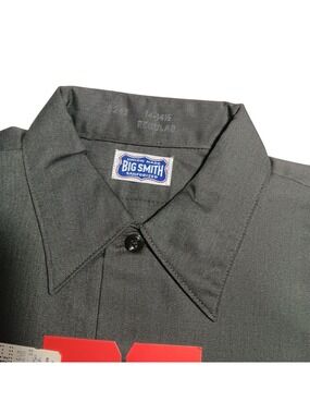 Small Big Smith Vintage Work Shirt 1960's 14.5 R Green Union Made NOS NEW USA